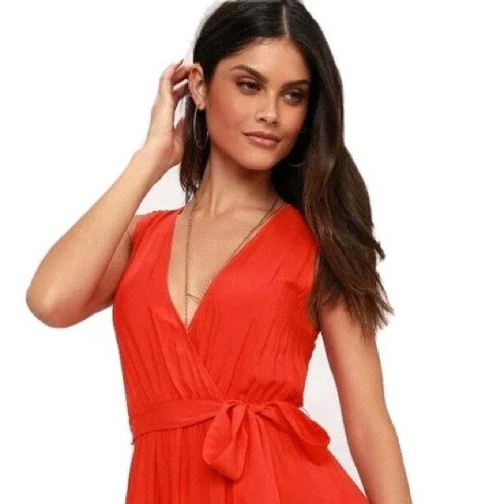 O'Neill Bright Orange 1pc Romper Jumpsuit V Neck Beach Cover Up Swim Outfit M